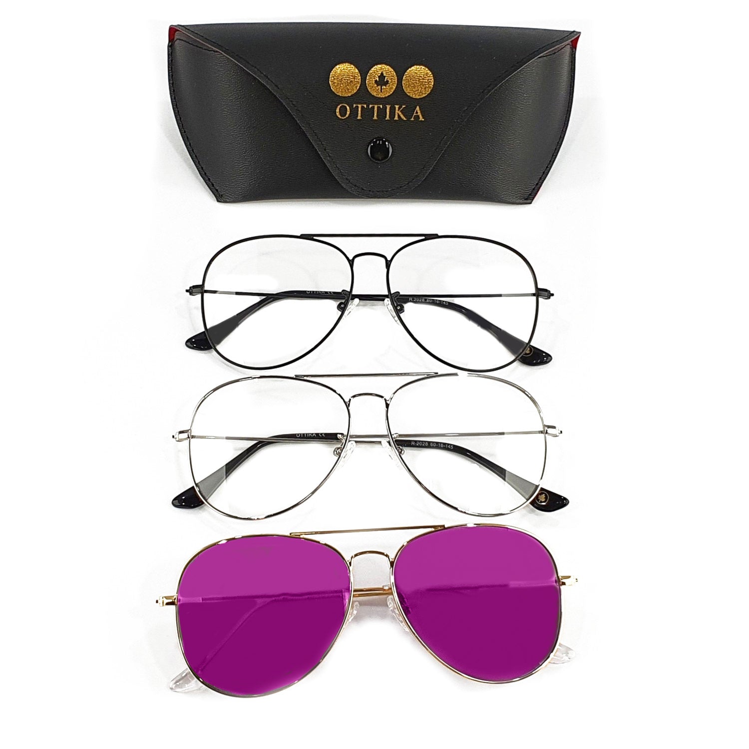 Ottika Care - Classic Style | Blue Light Blocking & Photochromatic Purple Changeable