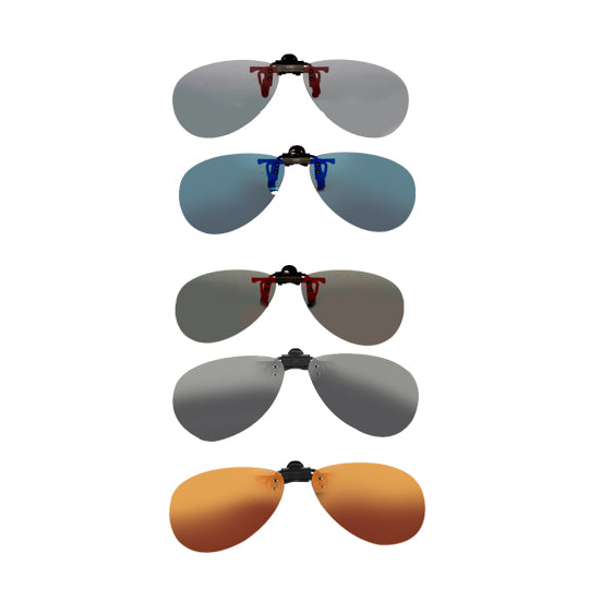 Clip-on per occhiali polarizzati UV 400 | Forma da aviatore